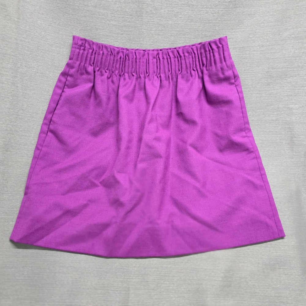J.Crew Magenta Purple Wool Blend Elastic Waist A-Line Mini Skirt Womens Size 8 - Picture 1 of 5